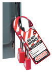 X2-7-8 427 Master Lock Labelled Safety Lockout Hasp Red 071649216787