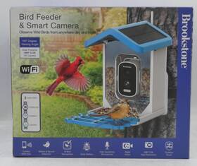 125682 Brookstone 805112129478 Smart Bird Feeder With Camera And Solar Powered Roof #125682#