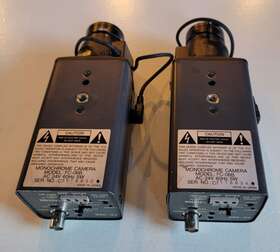 Fc-06b Diebold Lot Of 2 Cctv Monochrome Cameras Model With Lens