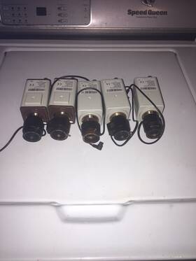 Mtv063sr10hn Mintron Lot Of 5 Cctv Camera Heads With Lenses Tested And Working