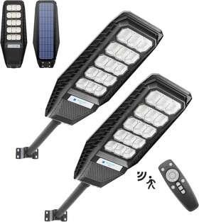 Ni-16029 Niorsun 300w Solar Street Light 2 Set Motion Sensor Dusk To Dawn 15000lm Bright Lights