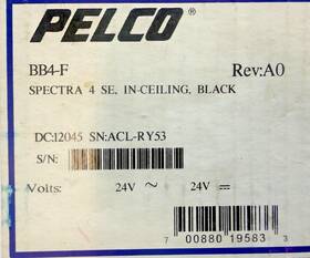 Bb4-f Pelco 700880195833 Standard In-ceiling Back Box For Spectra Iv Flush Ceiling