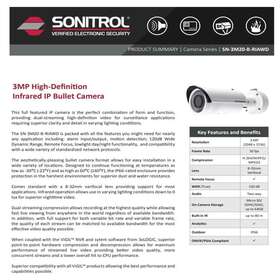 Sn-3m-b-riawd Sonitrol 3mp High Definition Infrared Ip Bullet Camera