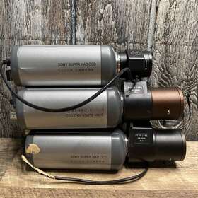 Csy-500 Sony Lot Of 3 Color Security Video Camera Super Had Ccd 24v With Lens