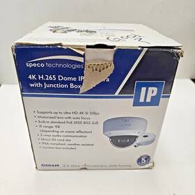 H.265 Speco O8d6m Technologies 4k Dome Ip Camera With Junction Box Used