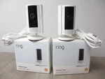 LOT/2 Ring Indoor White Plug-in Security Cameras 1080P Hd Reset Boxes Exc X2. Fixed Price $59.95.