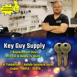 100TA-349TA. 2 New Keys For Timberline / Hafele Furniture & Desk Locks. Pre Cut.. Fixed Price $9.99.
