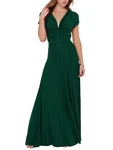 Clothink Women Dark Green Wrap High Waist Evening Gown Dress X-large. Fixed Price $35.35.