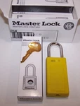 Lot Of 6 Master 411YLW Keyed Different Padlocks Yellow. Fixed Price $45.00.