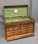 Antique National Tool & Chest Co. Star Chicago 7 Drawer Machinist Wooden. Fixed Price $239.00.