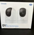 Cinnado D1 2K Indoor Security Camera - Pack Pan/tilt, Night Vision, Audio. Fixed Price $13.75.