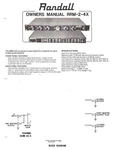 Owner's Manual For Randall RRM-2-4X Stereo Mono Electronic Crossover Bi Amp. Fixed Price $19.95.