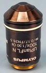 Olympus, Uplanfl 100X 1.30 Oil Infinity 0.17 FN26.5 Uis Microscope Objective. Fixed Price $300.00.