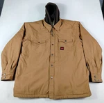 Tough Duck Jacket Mens Xl Brown Hooded Sherpa Lined Canvas Insulated Workwear. Fixed Price $44.99.