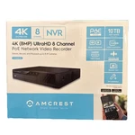 Amcrest 4K Channel Poe 10TB Capacity NV4108E-A2 Digital Video Recorder. Fixed Price $164.99.