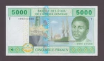 Central African States-congo P.109TA-7590 5000 Francs 2002 Unc We Combine 2603. Fixed Price $30.00.