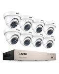 Zosi 8CH Outdoor Dome Security Camera System 1080P With 5MP Lite Dvr For Home. Fixed Price $199.99.