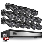 Zosi 16 Channel 5MP Lite Dvr Camera System 1080P Outdoor Night Vision 2TB. Fixed Price $319.98.