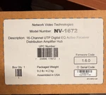 New Open Box Nvt NV-1672 Network Video Technologies Amplifier. Fixed Price $100.00.