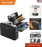 Fireproof Document Safe - Stylish Zipperless Aluminum Case With Lock. Fixed Price $176.99.
