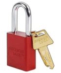 American A1106RED Aluminum Safety Padlock Keyed Different 1/4" X 1-1/2" Ea. Fixed Price $15.00.
