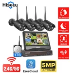 Hiseeu 5MP 10'' Monitor 10CH Nvr 5G Wireless Wifi Security Camera System Hdd Lot. Fixed Price $220.99.
