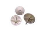Alligator Style Tack, White Plastic 9/16" (14.25MM) Grooved Pin, 1,000 Per Pack. Fixed Price $32.00.