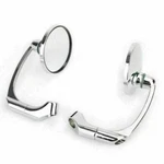 Pair M8 M10 Retro L-bar Round Mirrors For Cafe Racer Bobber Custom Motorcycle Cr. Fixed Price $49.78.