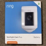 New Ring Spotlight Plus Battery White Siren Surveillance Camera Amazon Alexa. Fixed Price $125.00.
