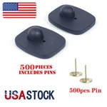 500 Hard Tags W/ Pins Eas Clothing Security Mini 8.2 Mhz Anti Theft 43*50MM. Fixed Price $44.16.