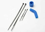 Traxxas 5245 - Pipe Coupler, Exhaust Deflector, Rubber & Cable Ties, Blu, Revo. Fixed Price $10.04.