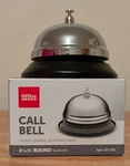 Office Depot 31/4" Round Nickel Plated Polished Steel Call Bell. Fixed Price $7.94.