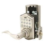 Satin Nickel Classic Electronic Keypad & Lock Entry Door Lever Handle Kit. Fixed Price $119.98.