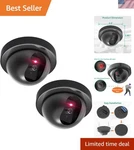 2-PACK Dummy Cctv Dome Security Cameras With Led Light & Decals For Home Safety. Fixed Price $25.99.