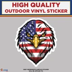 Bald Eagle Head With American Flag, High Quality Vinyl Sticker. Fixed Price $145.50.