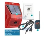 Solar-powered Motion Alarm W/ Remote 110DB Loud Siren Flashing Strobe Light. Fixed Price $19.50.