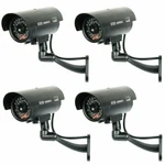 4 Pack Ir Bullet Fake Dummy Surveillance Security Camera With Record Light-black. Fixed Price $20.95.