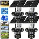 4PCS 16MP 4G Sim Solar Battery Security Ip Camera Outdoor Home Lens Ptz Cctv. Fixed Price $251.74.