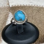 Native American Sterling Silver Turquoise Stone Ring Signed Tr Size 5.75. Fixed Price $91.85.