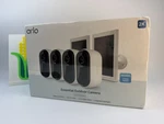 Arlo Wireless 2K Hdr Essential 2ND Generation Outdoor Security Cameras, 4 Pack. Fixed Price $289.95.