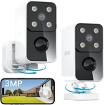 2PCS Iegeek Wireless Outdoor Security Cameras Pan Rotating 180 Home Cctv. Fixed Price $80.99.