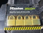 4-PACK Master 3009D Laminated Steel Warded Padlock 1-1/2" Wide Keys 1/4". Fixed Price $22.50.