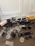 Huge Lot Of Pentax K1000 35MM Film Camera, Cameras Lenses Honeywell Flash Covers. Fixed Price $799.99.