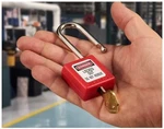 Master 410RED Lockout Padlock, Keyed Different, Thermoplastic, Standard. Fixed Price $9.95.