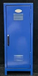 Blue Metal Mini School Locker, Safe & Organizer W/lock Key Kids Treasure Box. Fixed Price $44.00.