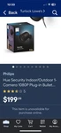 Philips Hue Security Wired Camera Black Night Vision 1080P Motion Detection. Fixed Price $80.00.