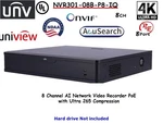 Uniview NVR301-08B-P8-IQ 8CH Ai Network Video Recorder Poe Ultra 265 Compression. Fixed Price $369.95.
