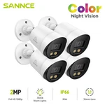 Sannce 4PCS 1080P Full Color Night Vision 2MP Security Camera Led Warm Light. Fixed Price $61.59.