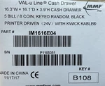 Mmf Val-u-line Pos Cash Drawer 16" X Black 5 Bill 8 Coin, W/ Keys And Cable.. Fixed Price $120.00.