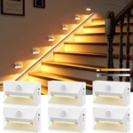 Niorsun Motion Sensor Night Light, Rechargeable Stair Lights Indoor, 3 Colors An. Fixed Price $47.63.